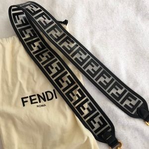 Fendi PVC strap- FF motif transparent black and white.